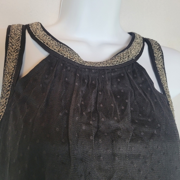 NWT Maurices Black Sleeveless Sheer Overlay Cutout Top Women's Size Medium - Picture 5 of 13